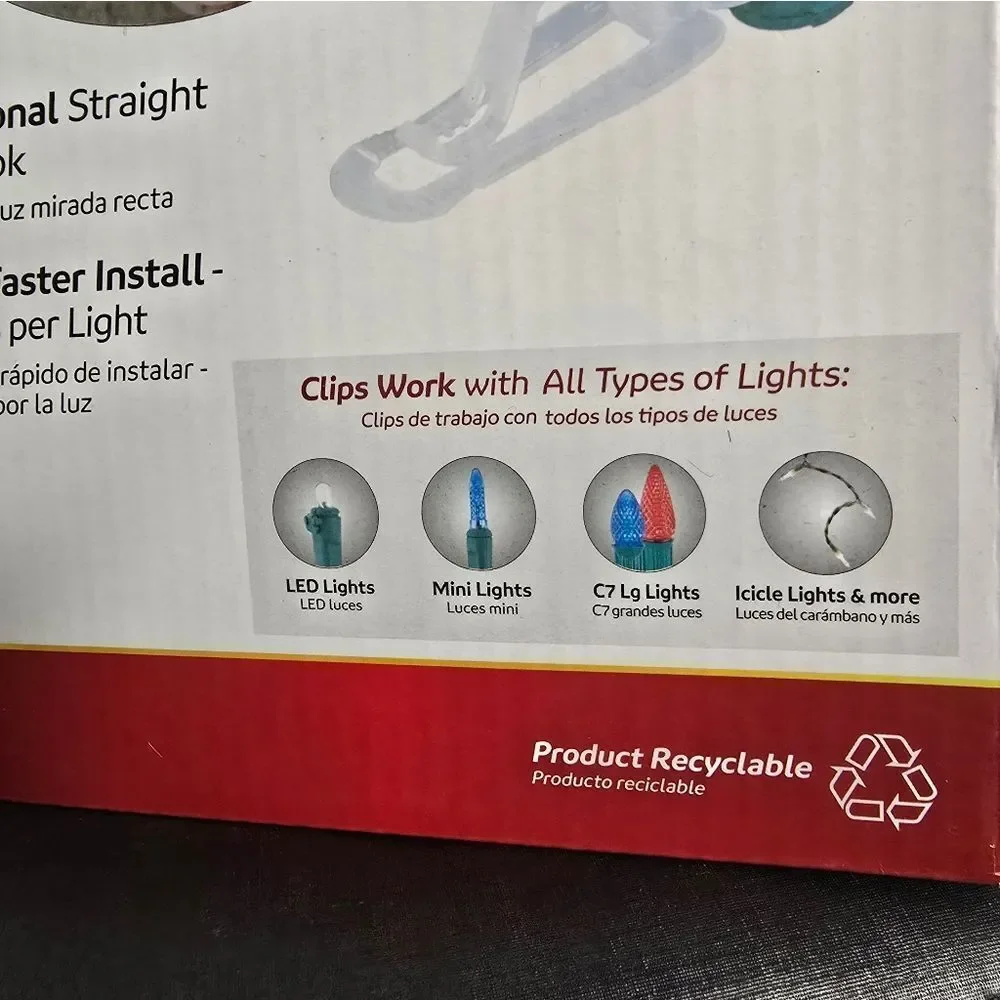 Bundle of 3 Simple Living Solutions Universal Light Clips, 100 Ct – Plastic Clip